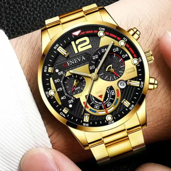 Montre Homme موضة ساعات رياضية رجالي فاخرة الصلب ساعة كوارتز رجال الأعمال ساعات عادية ساعة التقويم Reloj Hombre - Image 4